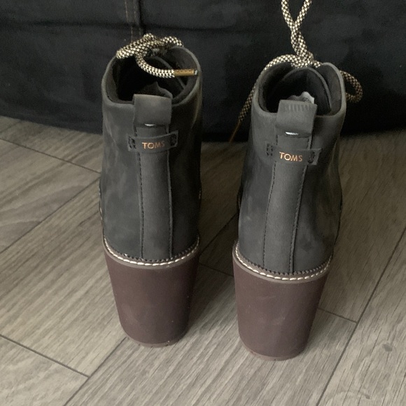 Toms Charcoal and Chocolate Lace-Up Wedges - Picture 3 of 6